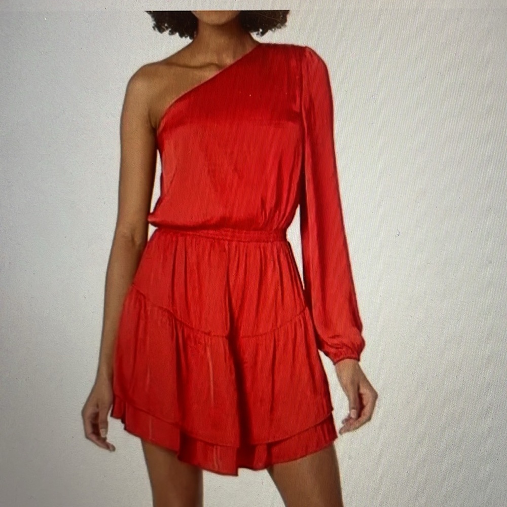 Steve Madden Zinnia red one shoulder dress sz xs